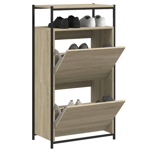 Schuhschrank Sonoma-Eiche 60x34x112 cm Holzwerkstoff - Premium Schuhregale & -schränke  - Just €98.35! Shop now at homesales4u