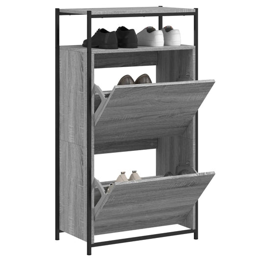 Schuhschrank Grau Sonoma 60x34x112 cm Holzwerkstoff - Premium Schuhregale & -schränke  - Just €114.29! Shop now at homesales4u