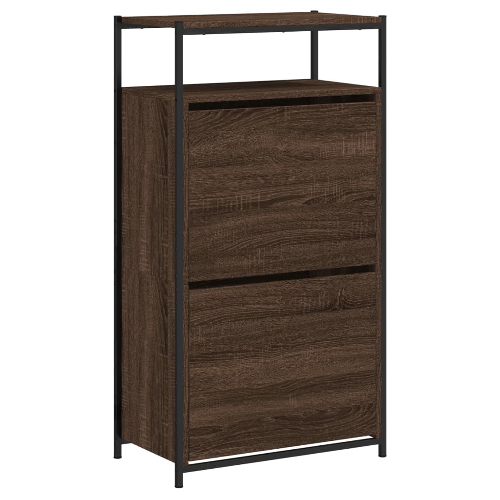 Schuhschrank Braun Eichen-Optik 60x34x112 cm Holzwerkstoff - Premium Schuhregale & -schränke  - Just €126.37! Shop now at homesales4u