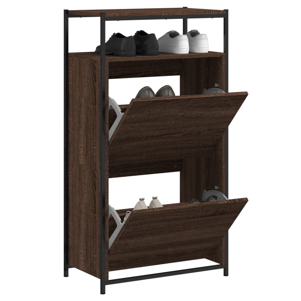 Schuhschrank Braun Eichen-Optik 60x34x112 cm Holzwerkstoff - Premium Schuhregale & -schränke  - Just €126.37! Shop now at homesales4u