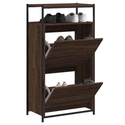 Schuhschrank Braun Eichen-Optik 60x34x112 cm Holzwerkstoff - Premium Schuhregale & -schränke  - Just €126.37! Shop now at homesales4u