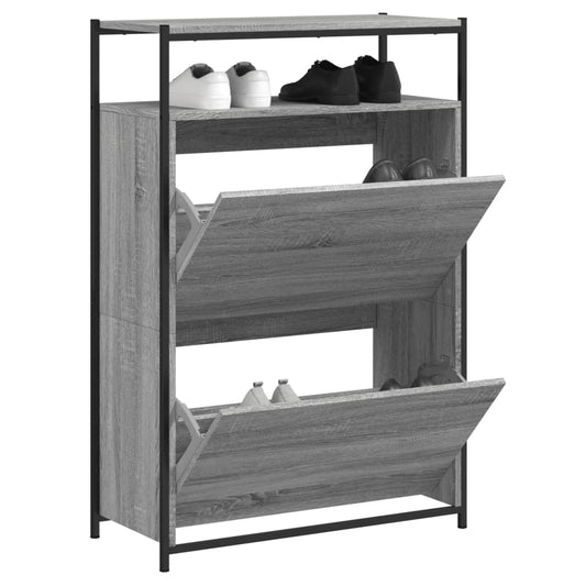 Schuhschrank Grau Sonoma 75x34x112 cm Holzwerkstoff - Premium Schuhregale & -schränke  - Just €116.98! Shop now at homesales4u