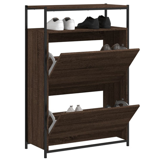 Schuhschrank Braun Eichen-Optik 75x34x112 cm Holzwerkstoff - Premium Schuhregale & -schränke  - Just €106.49! Shop now at homesales4u